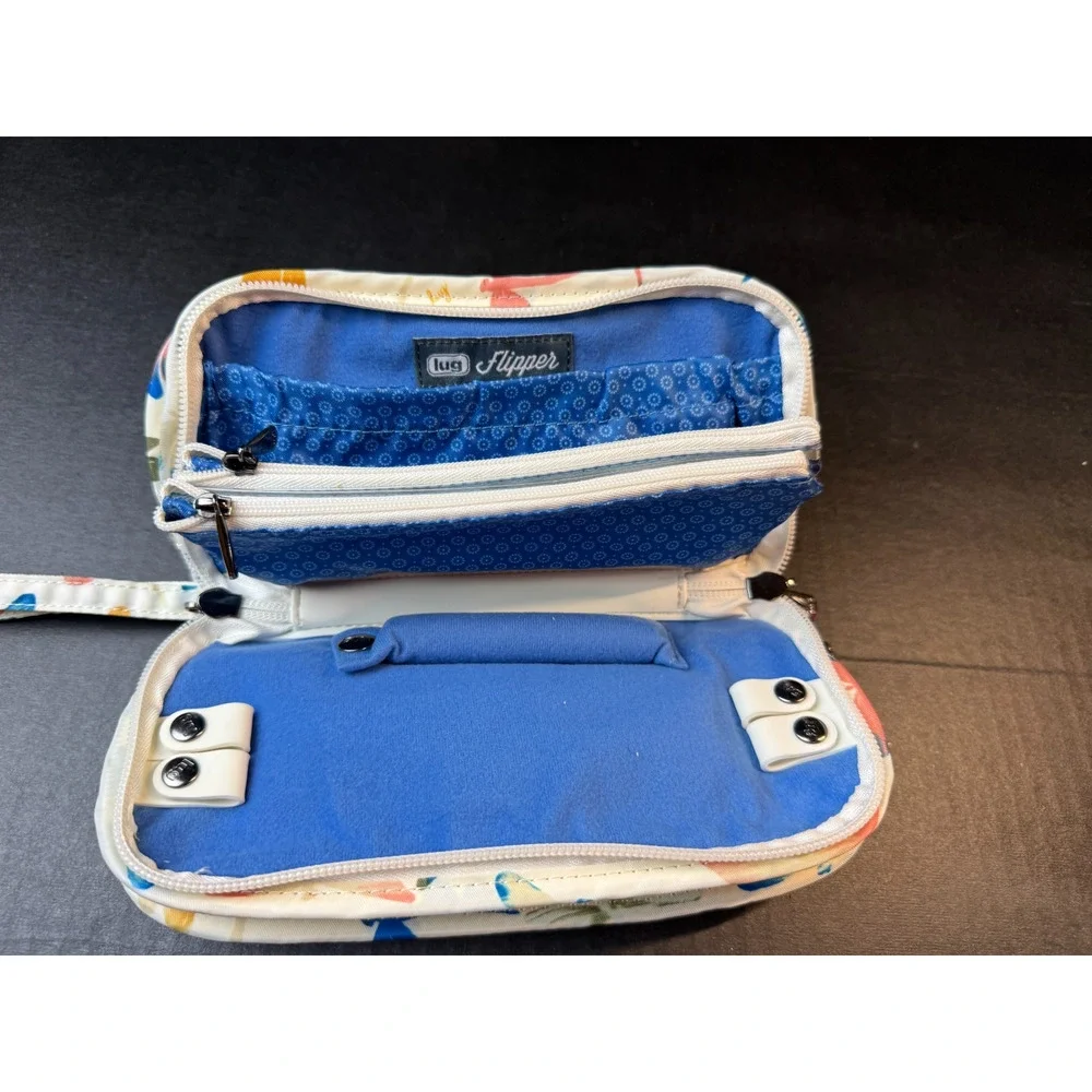 Lug Flipper Jewelry Clutch Dragonfly Multi Color and Cream Travel - Picture 3 of 13